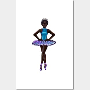 Ballerina Noor #3 - beautiful  black ballerina with corn rows Posters and Art